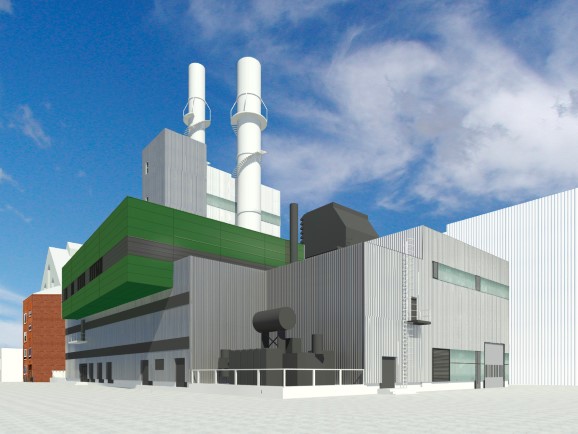 Visualisierung der neuen GuD-Anlage (Projekt "Kessel 12") im Kraftwerk Flensburg